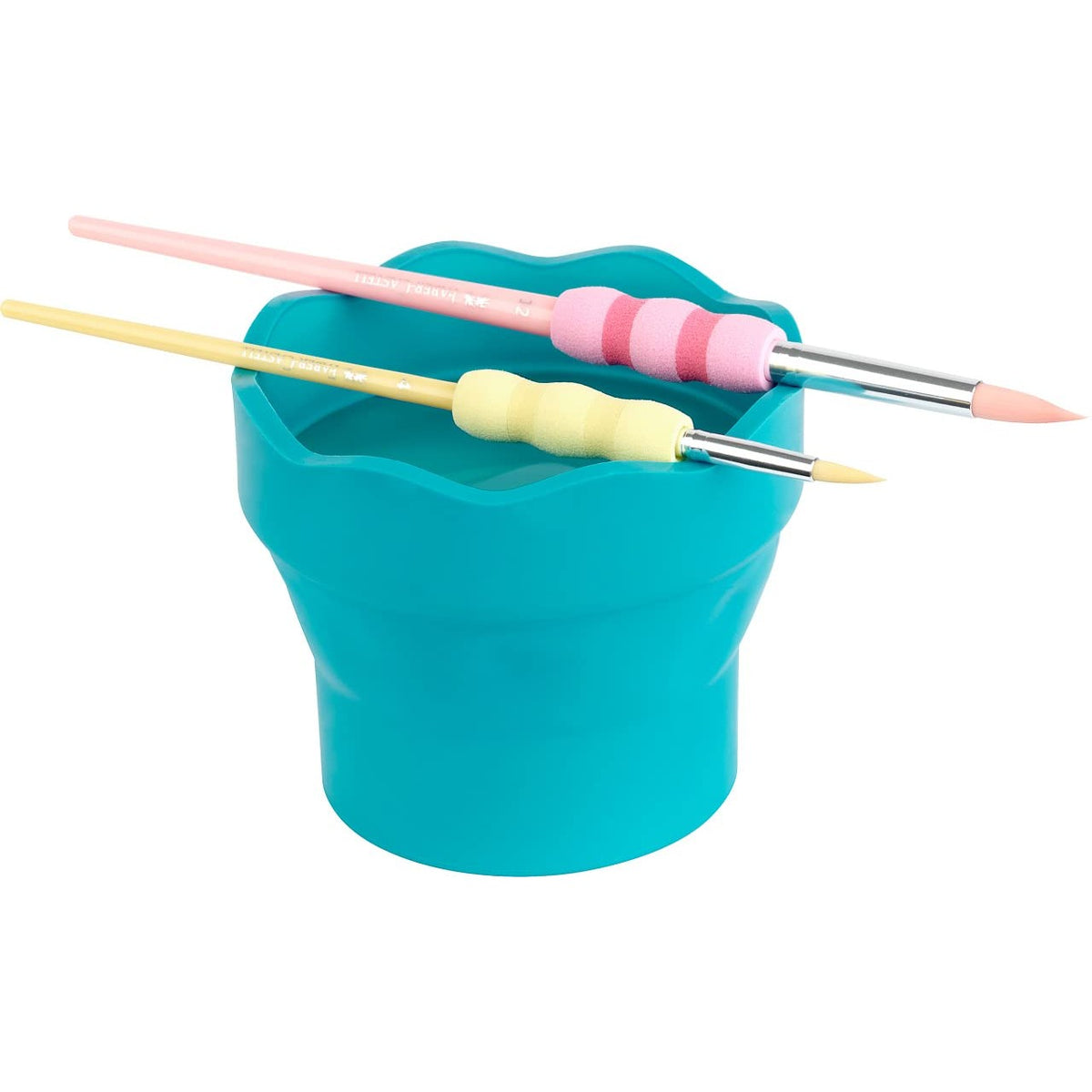 Faber-Castell Clic & Go Collapsible Water Cup with Brush Rim, Turquoise