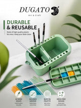 3-In-1 Paint Brush Cleaner, Washer, Holder & Palette - Artist Basin with Lid & Sponges for Acrylic, Watercolor, Oil Painting - Art Studio Organizer (Green)