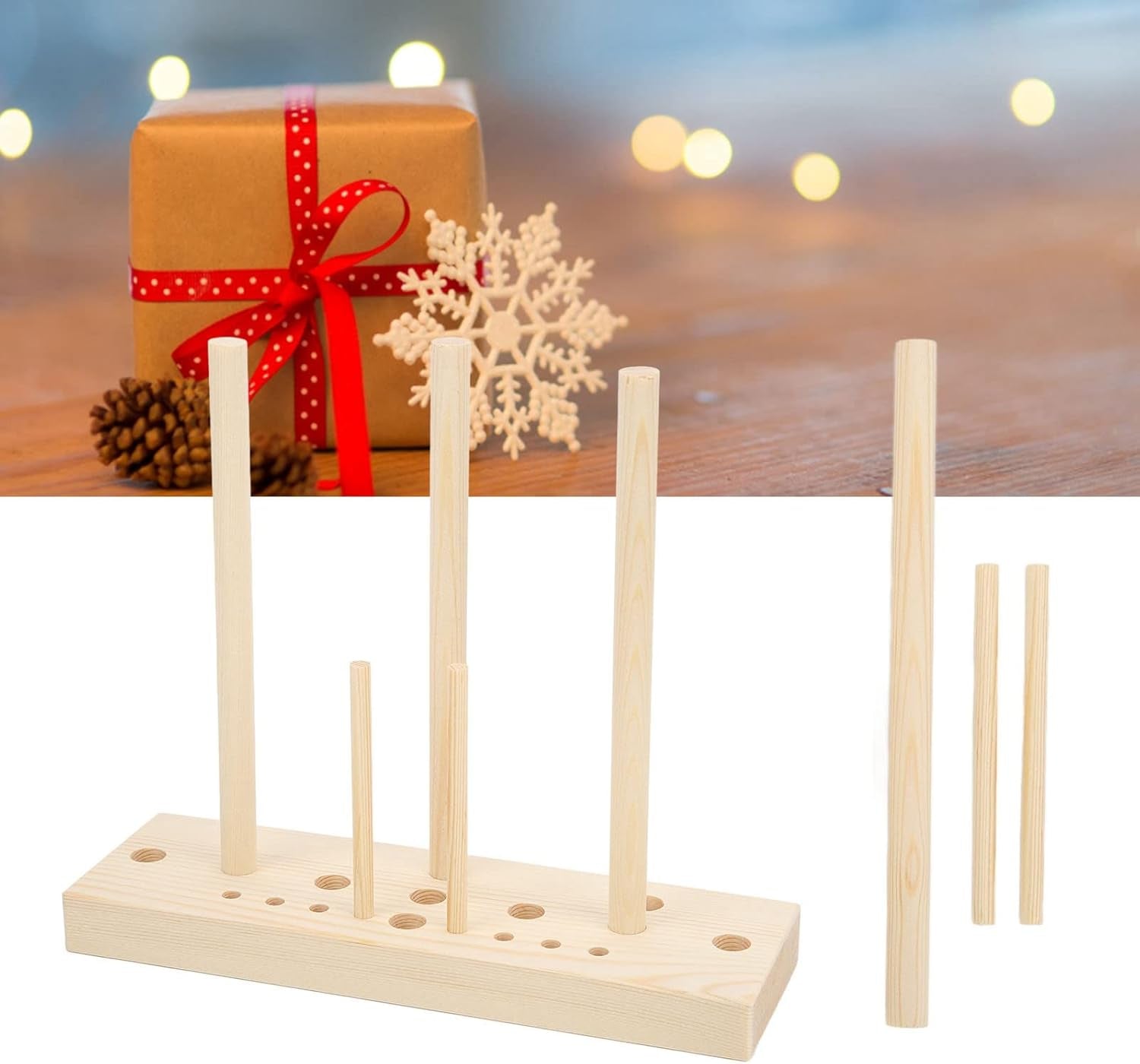 Bow Maker Tool, Bow Making Kit for Ribbon for Wreaths, Wreath Making Supplies with Wooden Board Sticks for Making Bows Crafts Party Decorations