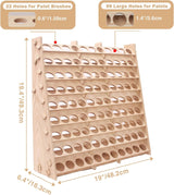Extra Large Wooden 9-Tiers 99 Bottles' Capacity Wooden Paint Organizer & Paint Brush Rack for Acrylic OIL Craft Hobby Mini Model Painting Organizer for Artists (Vertical)