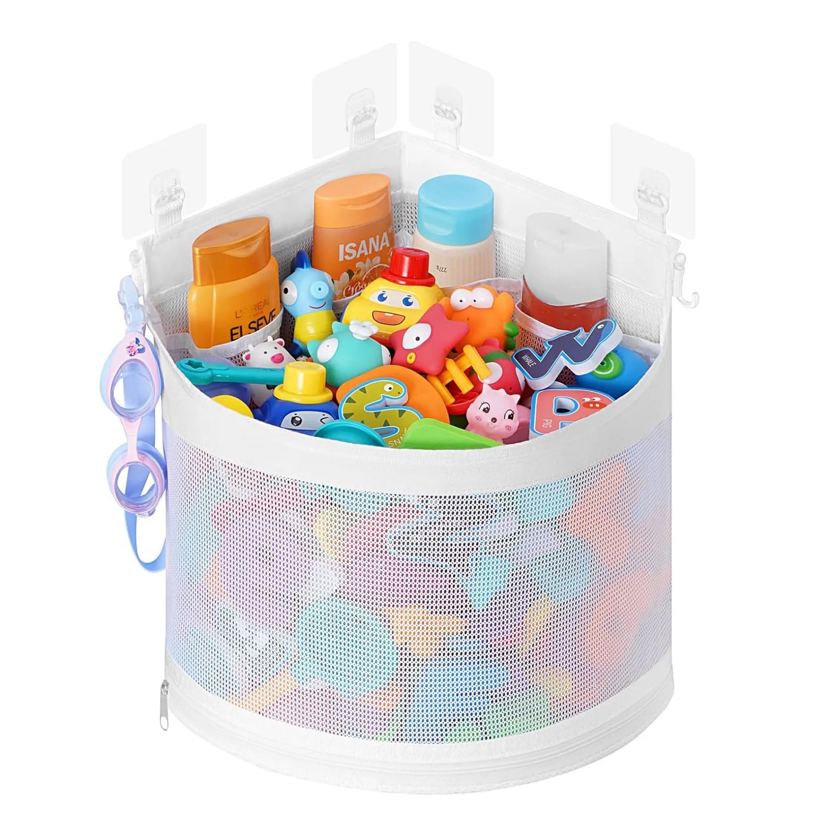 Bathroom Toy Storage Bag No Punching Iarge Capacity Mesh Breathable Bag anti Mold Bath Toy Sorting