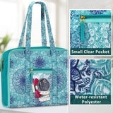 Sewing and Craft Supplies Storage Tote, Large Capacity Travel Packing Organizer Bag with Clear Pockets and Handle for Knitting, Crochet, Art, Sewing Accessories