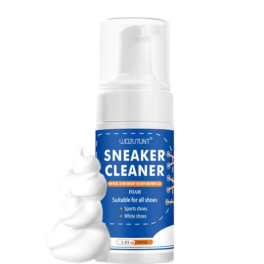 White Shoe Cleaner Kit for Sneakers Canvas Nubuck Suede Decontamination Sneaker Cleaner Foam with 2 Brush and 1 Towel Set