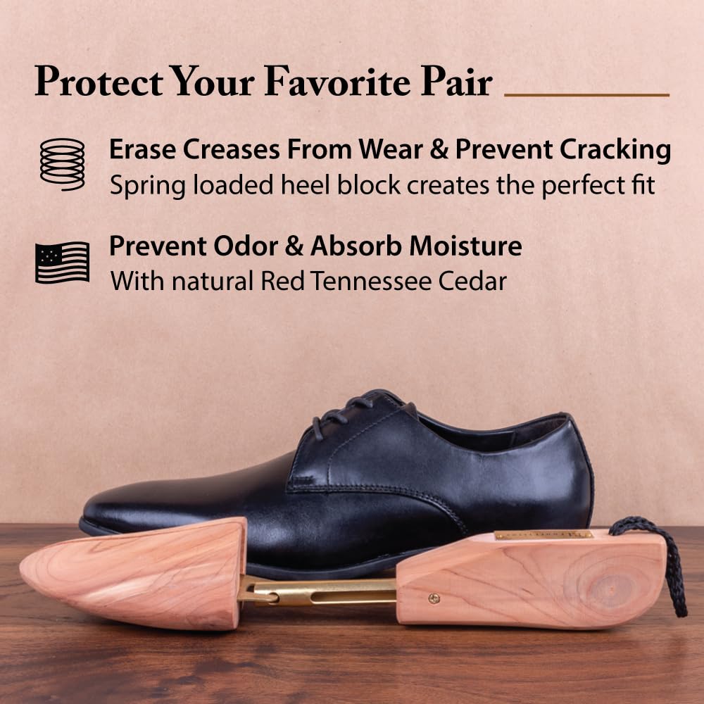 FootFitter Men's Compact Adjustable Split-Toe Cedar Shoe Trees product photo 2