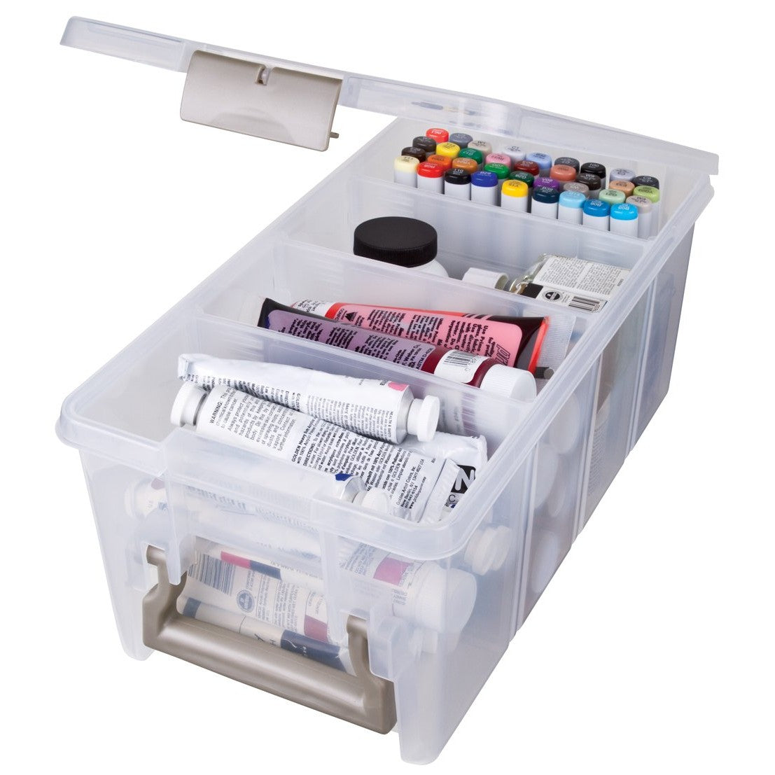 ArtBin Semi Satchel with 3 Dividers, Clear, Clear