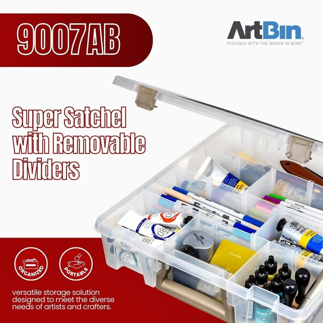 ArtBin Super Satchel with 12 Removable Dividers, Clear, Clear