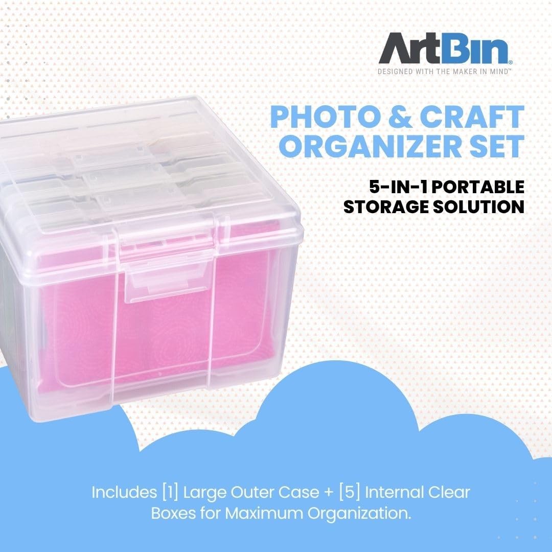 ArtBin 6947ZZ Photo and Craft Organizer Set, Clear, 1 set