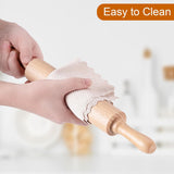 Rolling Pins for Baking, 15.75 Inches Wooden Rolling Pin with Handles, Classic Nonstick Dough Roller for Fondant Pizza Pie Crust Cookie Pastry, Kitchen Baking Essentials, Light Yellow