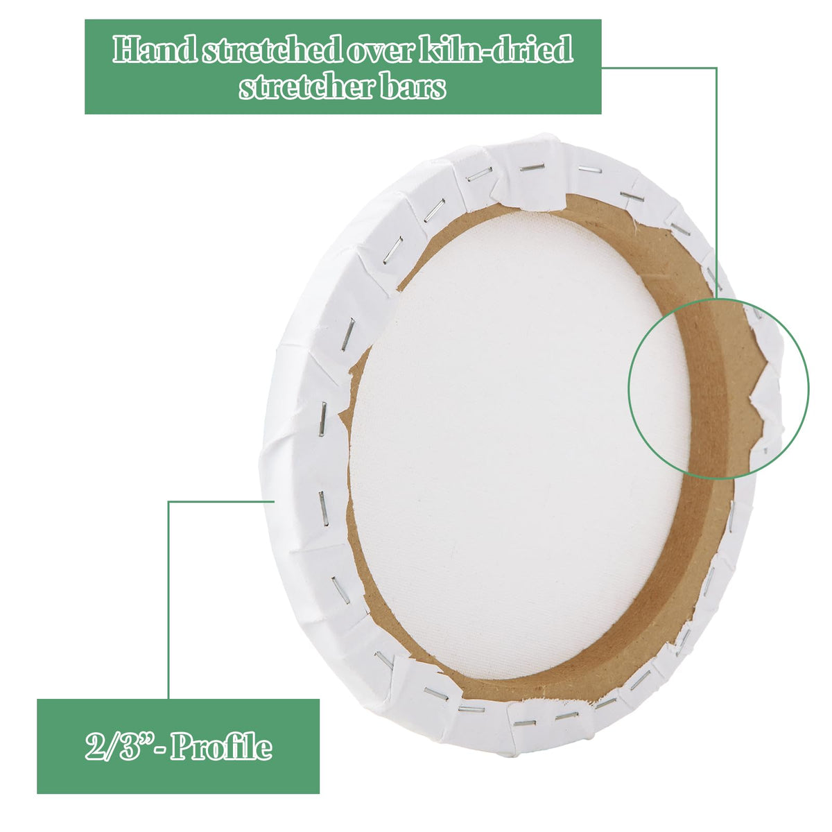 LOPYXBR Round Canvas Boards, 8 in, 10-Pack