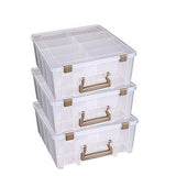 ArtBin 6990ZZ Super Satchel Double Deep, 3-Pack, Clear and Gold, 3 cases