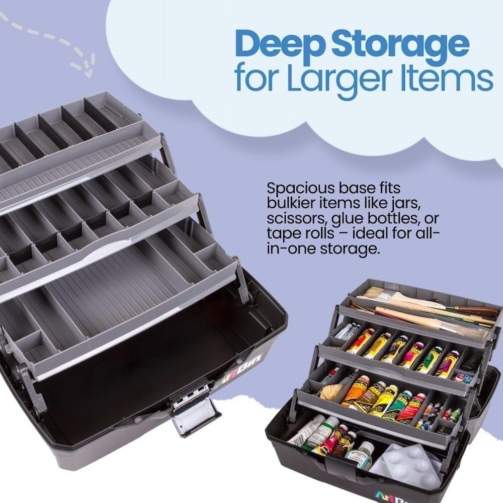ArtBin 3-Tray Art Supply Box with Handle, 1 box