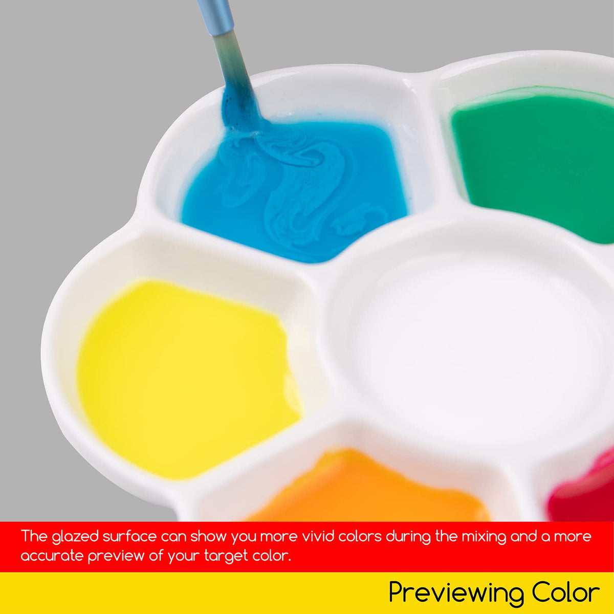 MEEDEN Ceramic 7-Well Paint Palette
