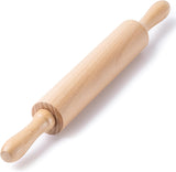 Rolling Pins for Baking, 15.75 Inches Wooden Rolling Pin with Handles, Classic Nonstick Dough Roller for Fondant Pizza Pie Crust Cookie Pastry, Kitchen Baking Essentials, Light Yellow