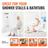 Shower Chair, Height-Adaptable Bath Seat, Non-Slip Bathroom Stool for Shower or Bathtub, Ideal for Seniors, Disabled, and Individuals with Limited Mobility, Supports up to 350 Lbs