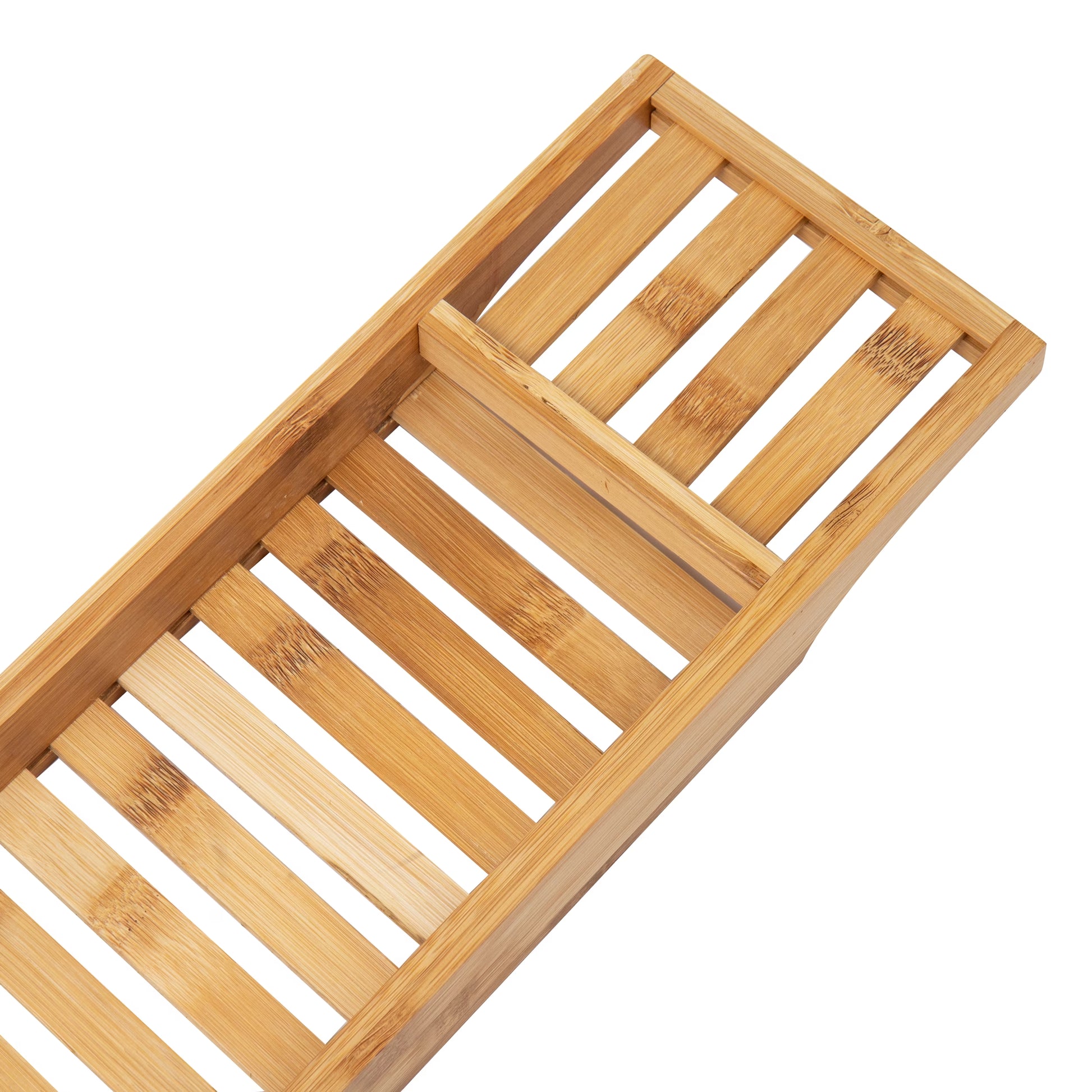 Bathtub Tray, Shower Organizer, Bathroom Accessory, Rayon from Bamboo, 27.5"L X 5.75"W X 1.75"H, Set of 2, Brown