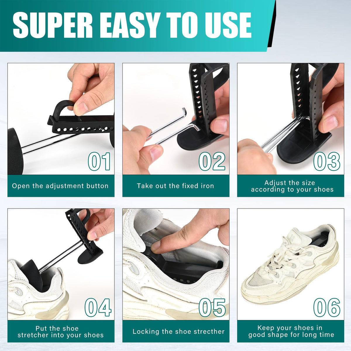 EchoDone Adjustable Plastic Men's Shoe Trees, 5-Pair product photo 6
