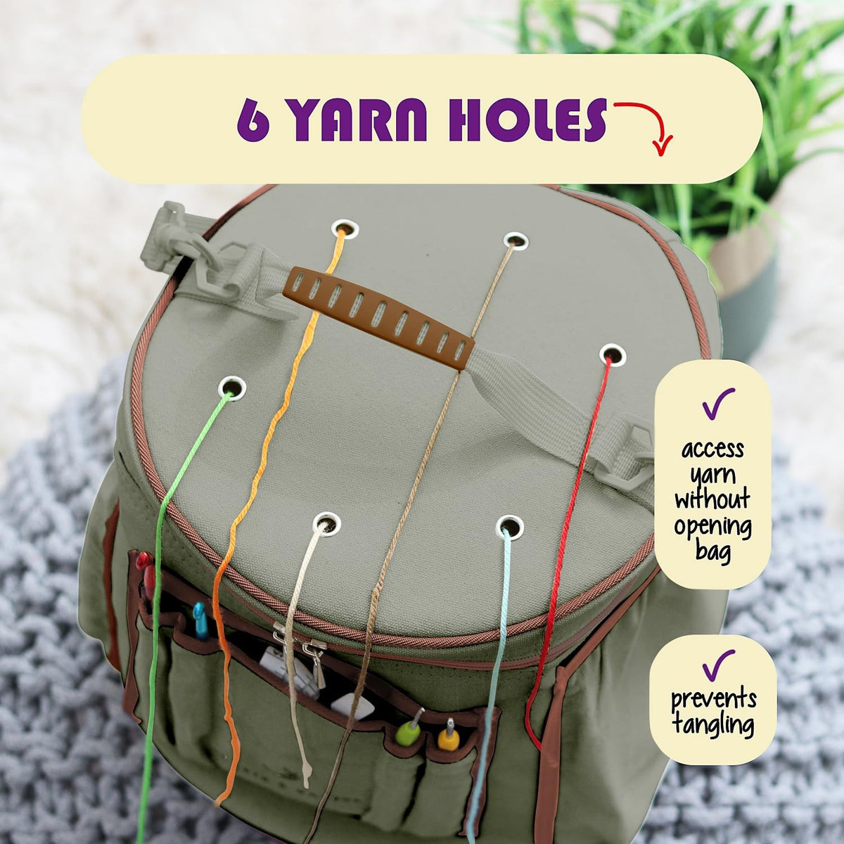 Hearth & Harbor Crochet Bag, Sage Green, Sage green