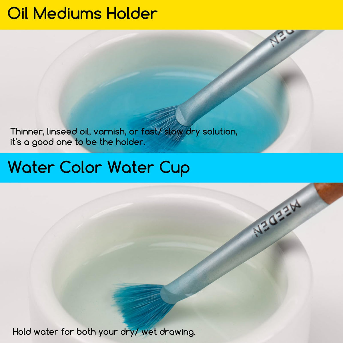 MEEDEN Porcelain Palette Cups, 2-Pack