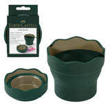 Faber-Castell Clic & Go Collapsible Water Cup with Brush Rim, Dark green