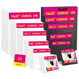 Stretched Canvas 4x4 in Black & White, 12-Pack