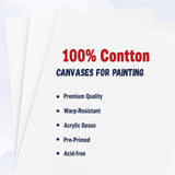 HANSILK Stretched Canvas, 12x16 in, 4-Pack