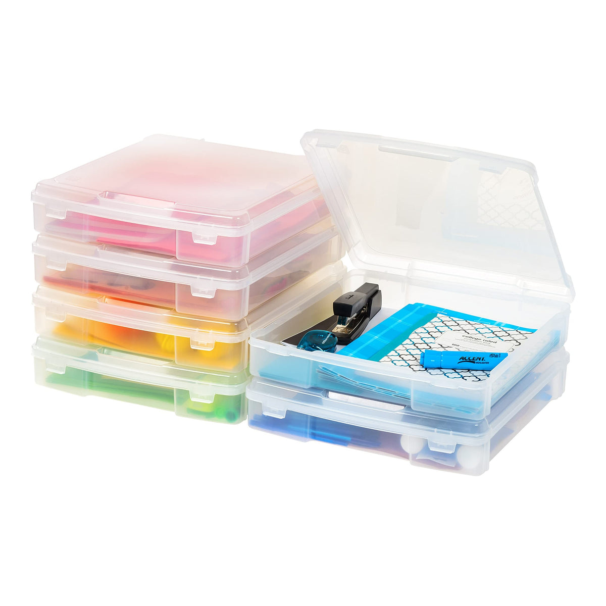 IRIS USA 12 x 12 Thick Scrapbook Case, 6-Pack, Clear, 6 cases