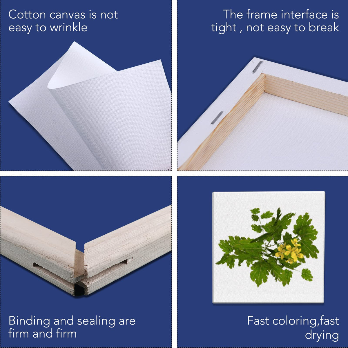 ESRICH Mini Stretched Canvas, 4x4 in, 12-Pack