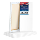 U.S. Art Supply Stretched Canvas, 4x12 in, 6-Pack