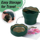 Faber-Castell Clic & Go Collapsible Water Cup with Brush Rim, Dark green