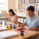 Paint Cups with Lids and Brushes, 20-Pack