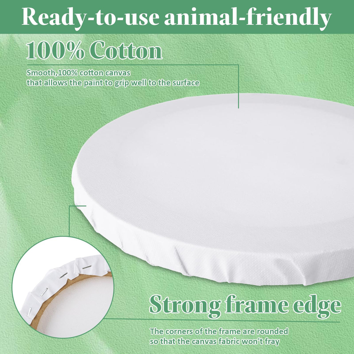 LOPYXBR Round Canvas Boards, 8 in, 10-Pack