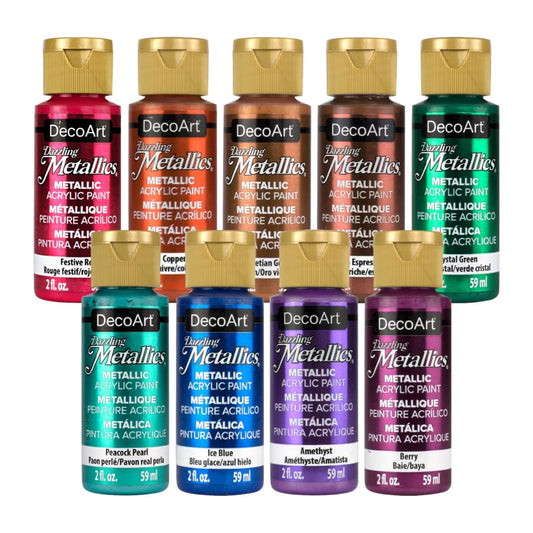 DecoArt Americana Dazzling Metallics Acrylic Paint Set, 9 x 2 oz