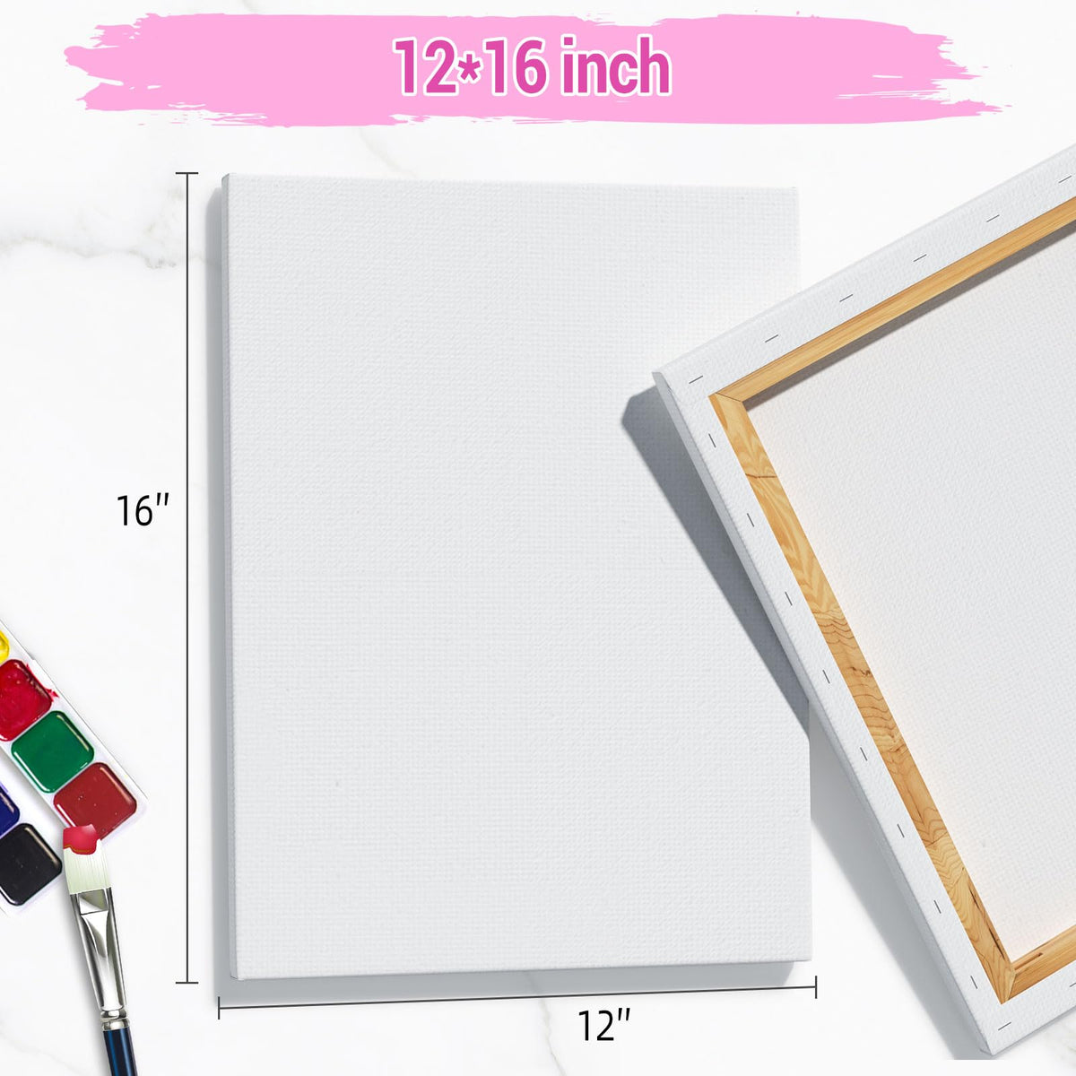 HANSILK Stretched Canvas, 12x16 in, 4-Pack