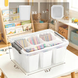 Citylife 17-Quart Craft Organizer Bin with Lid, Clear, Clear, 17 qt