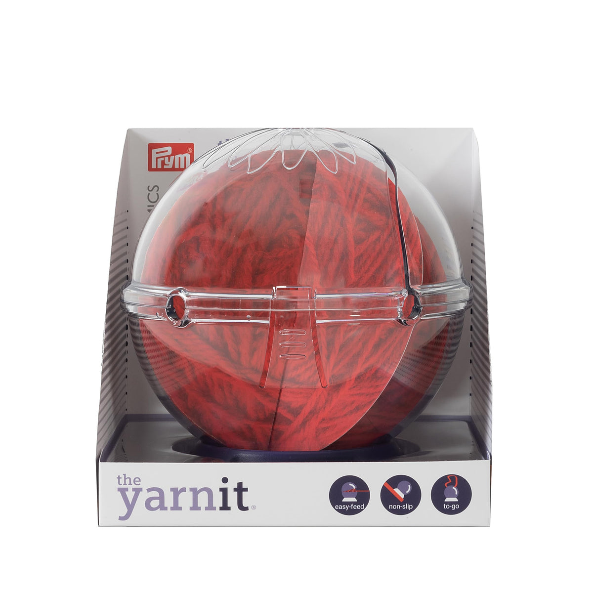 Prym Yarnit Travel Yarn Holder, Clear and Purple, Clear / purple