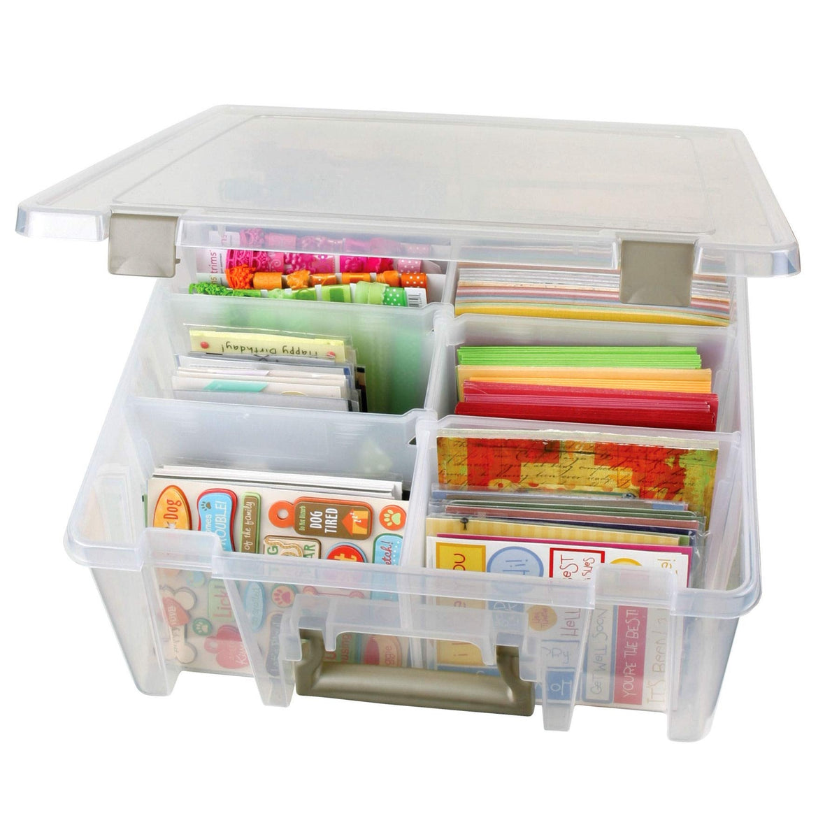 ArtBin 6990ZZ Super Satchel Double Deep, 3-Pack, Clear and Gold, 3 cases