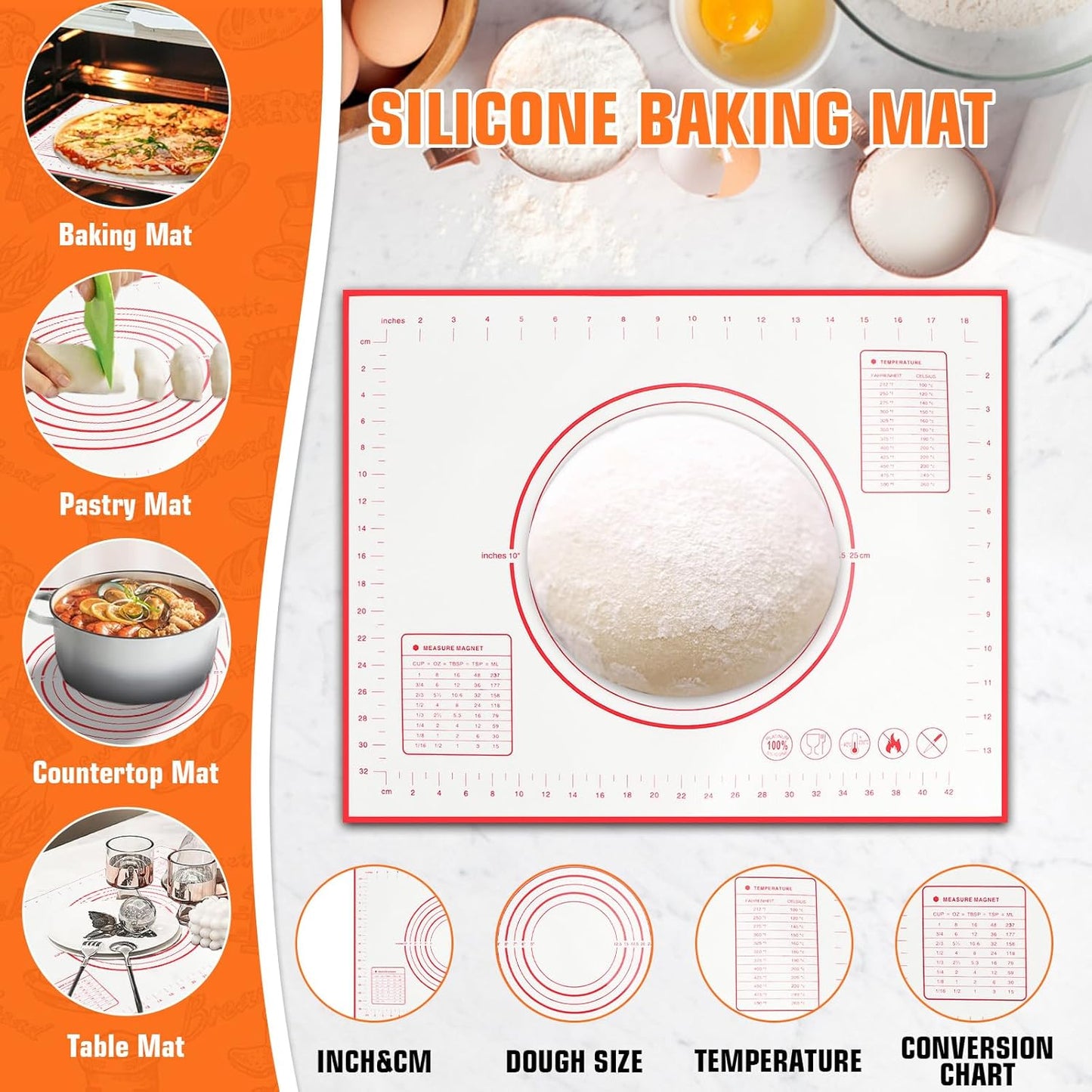 Biscuit Cutter Set,10Pcs Stainless Steel Pastry Blender Set with Pastry Cutter,5Pcs Biscuit Cutter,Dough Cutter,3 Cup Flour Sifter,Baking Mat and Fine Mesh Strainer for Cooking Cookies and Donuts