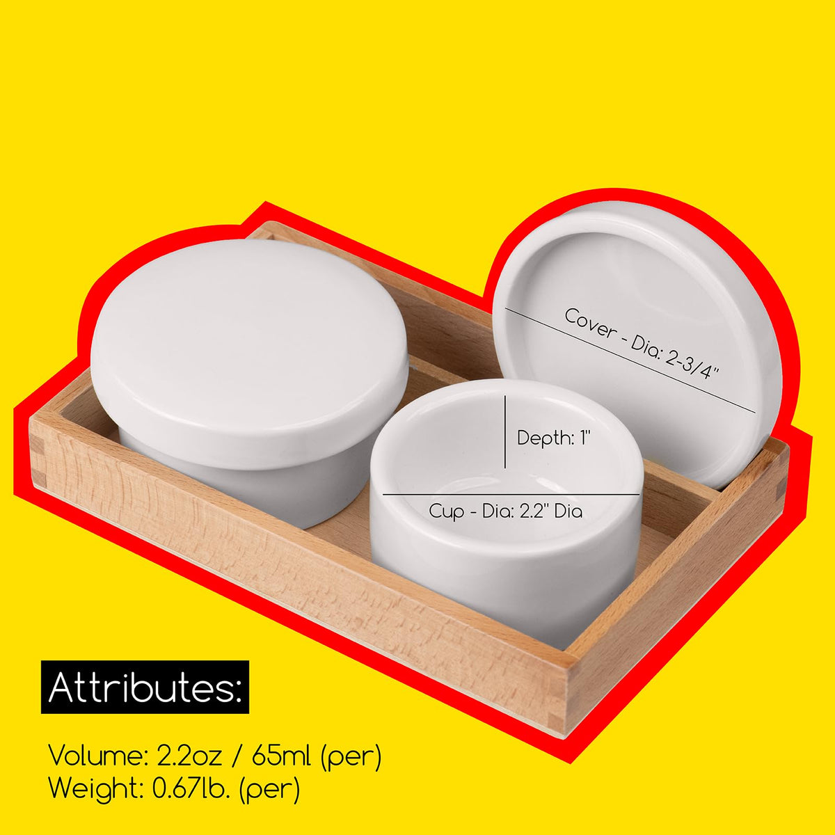 MEEDEN Porcelain Palette Cups, 2-Pack