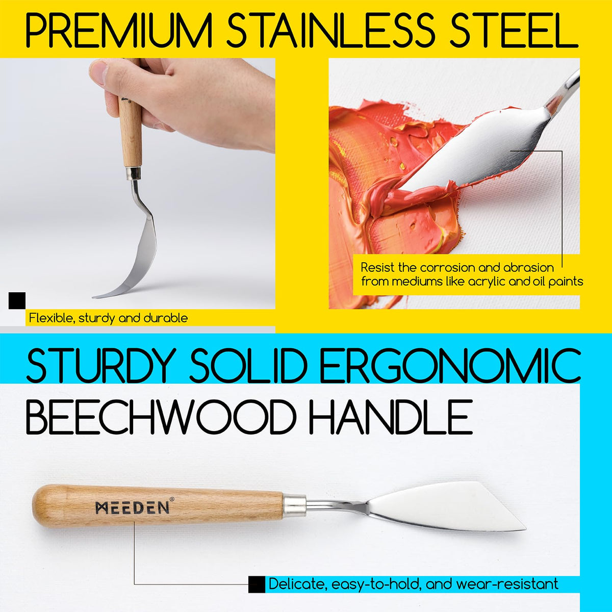 MEEDEN Palette Knife Set, 5 Pieces
