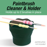 Faber-Castell Clic & Go Collapsible Water Cup with Brush Rim, Dark green