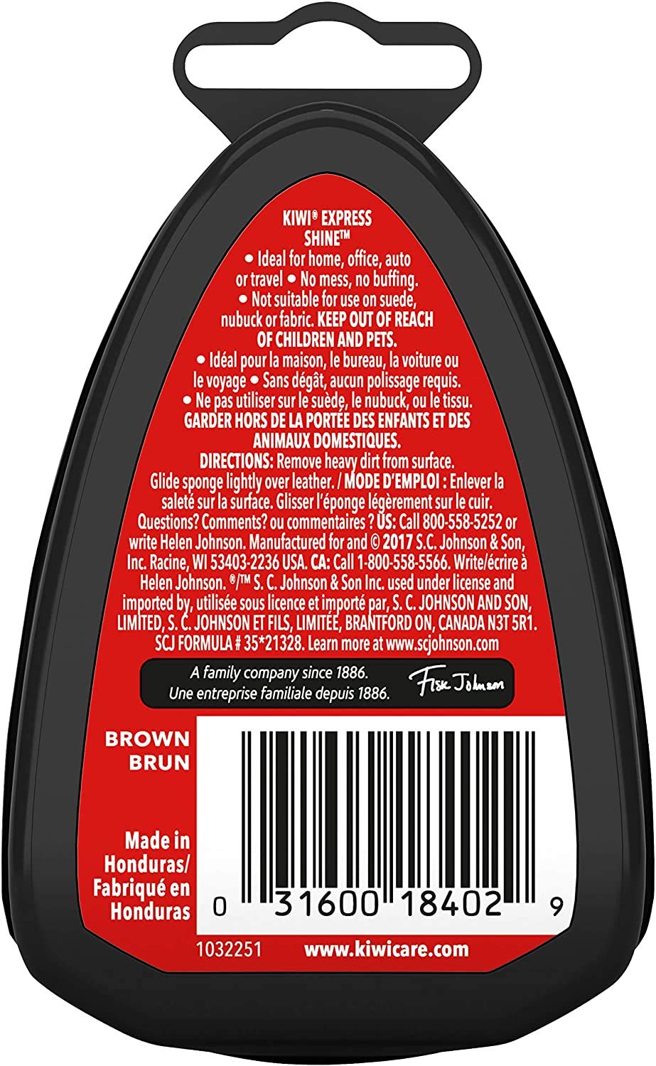 KIWI Express Shine Instant Sponge, Black, 0.23 fl oz product photo 2