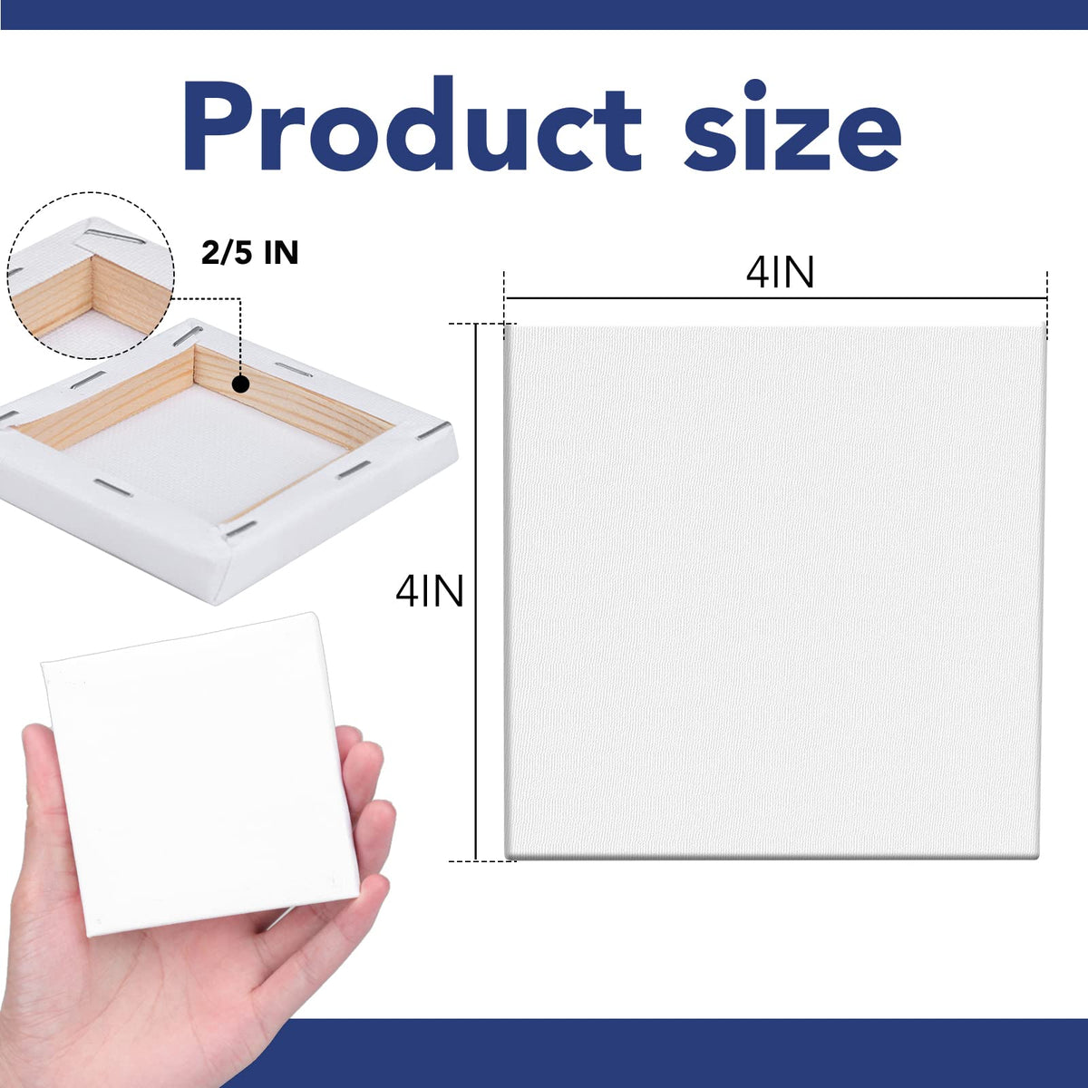 ESRICH Mini Stretched Canvas, 4x4 in, 12-Pack