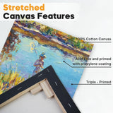 CONDA Black Stretched Canvas, 11x14 in, 8-Pack