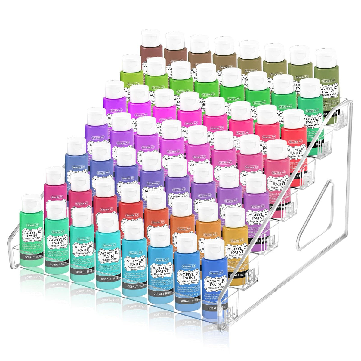 Vowcarol 7-Tier Clear Paint Bottle Rack, 7 tiers