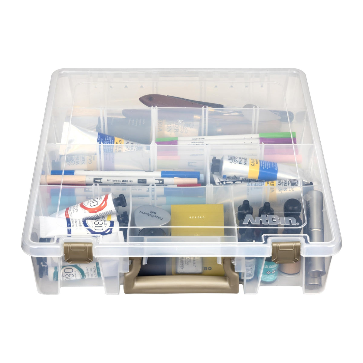 ArtBin Super Satchel with 12 Removable Dividers, Clear, Clear