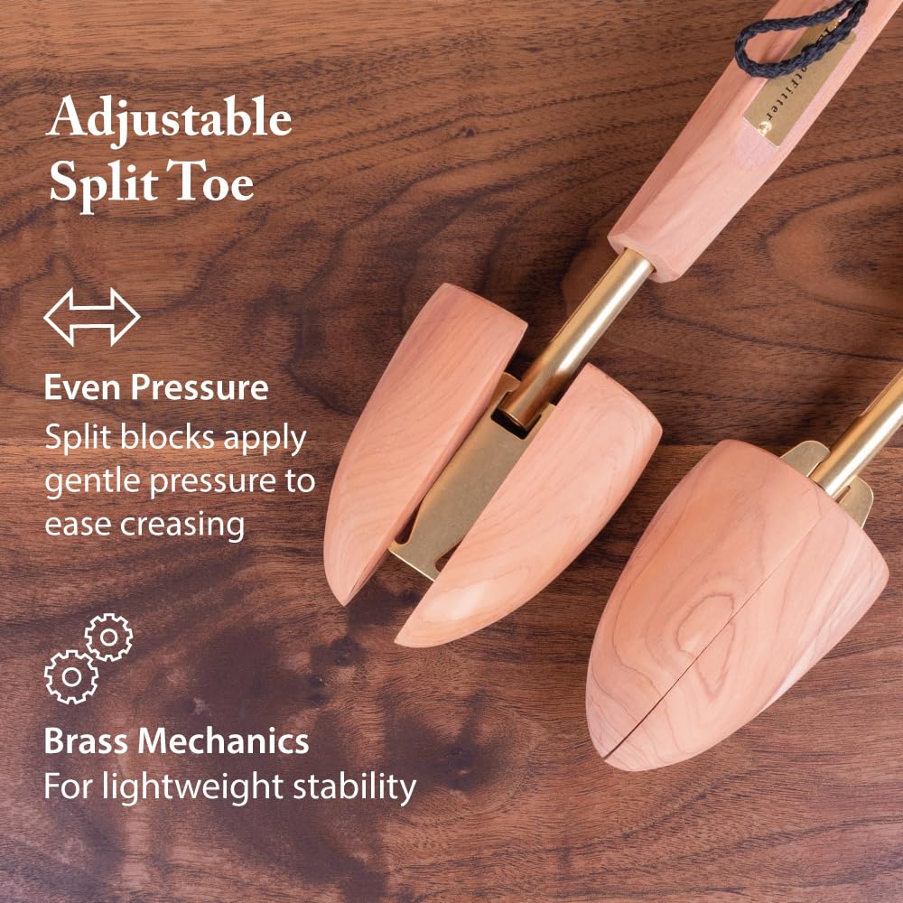 FootFitter Men's Compact Adjustable Split-Toe Cedar Shoe Trees product photo 4