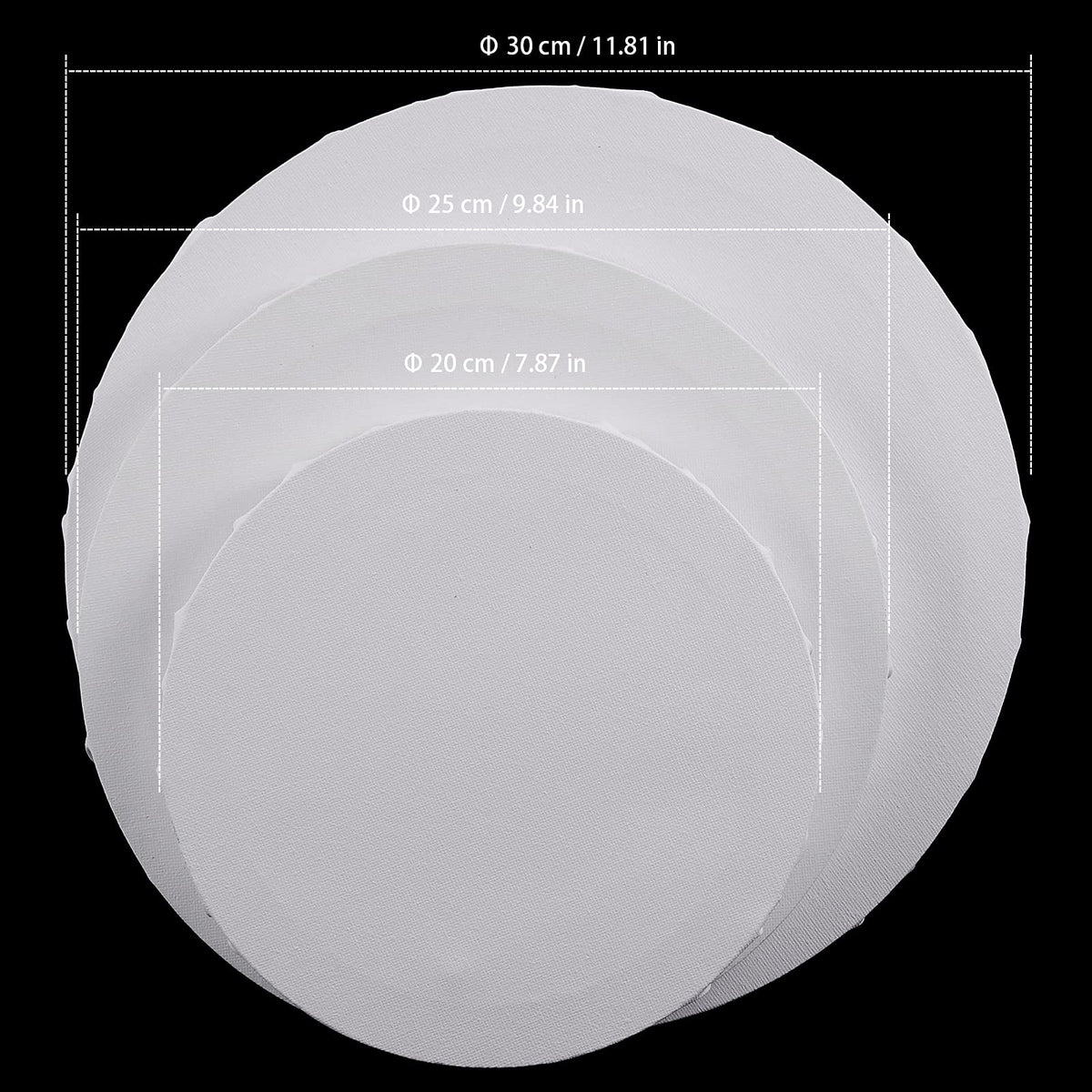 ZEONHAK Round Stretched Canvas 8/10/12 in, 9-Pack