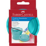 Faber-Castell Clic & Go Collapsible Water Cup with Brush Rim, Turquoise