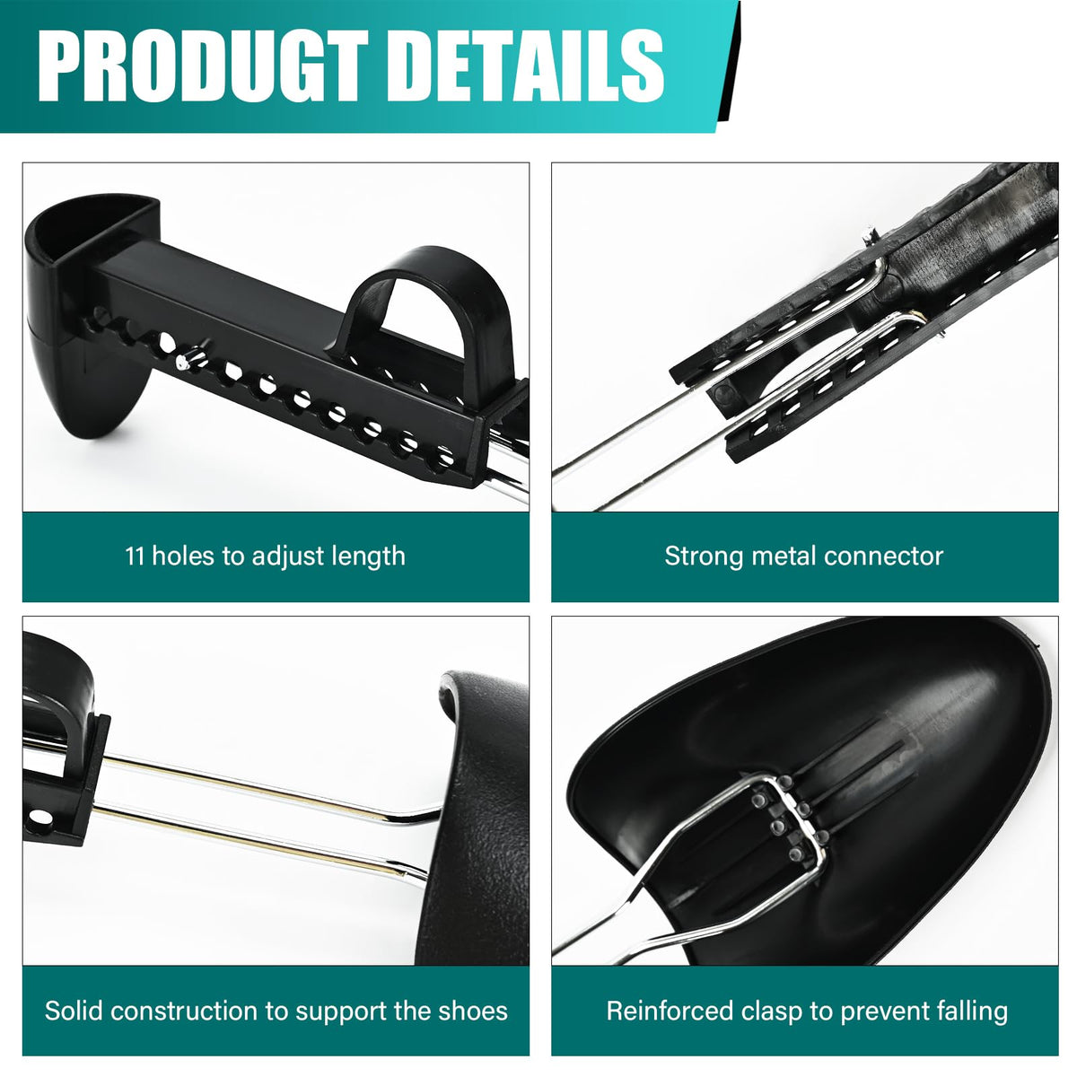 EchoDone Adjustable Plastic Men's Shoe Trees, 5-Pair product photo 3