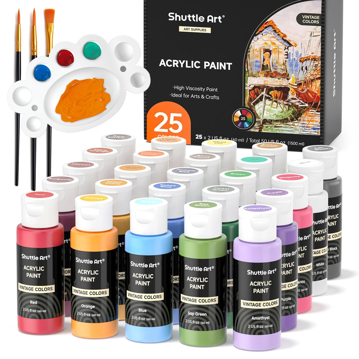 Shuttle Art Acrylic Paint Set – 2 oz Bottles